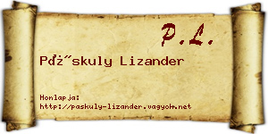 Páskuly Lizander névjegykártya